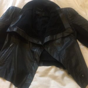 BCBG MaxAzria Leather Jacket - Black (Medium)